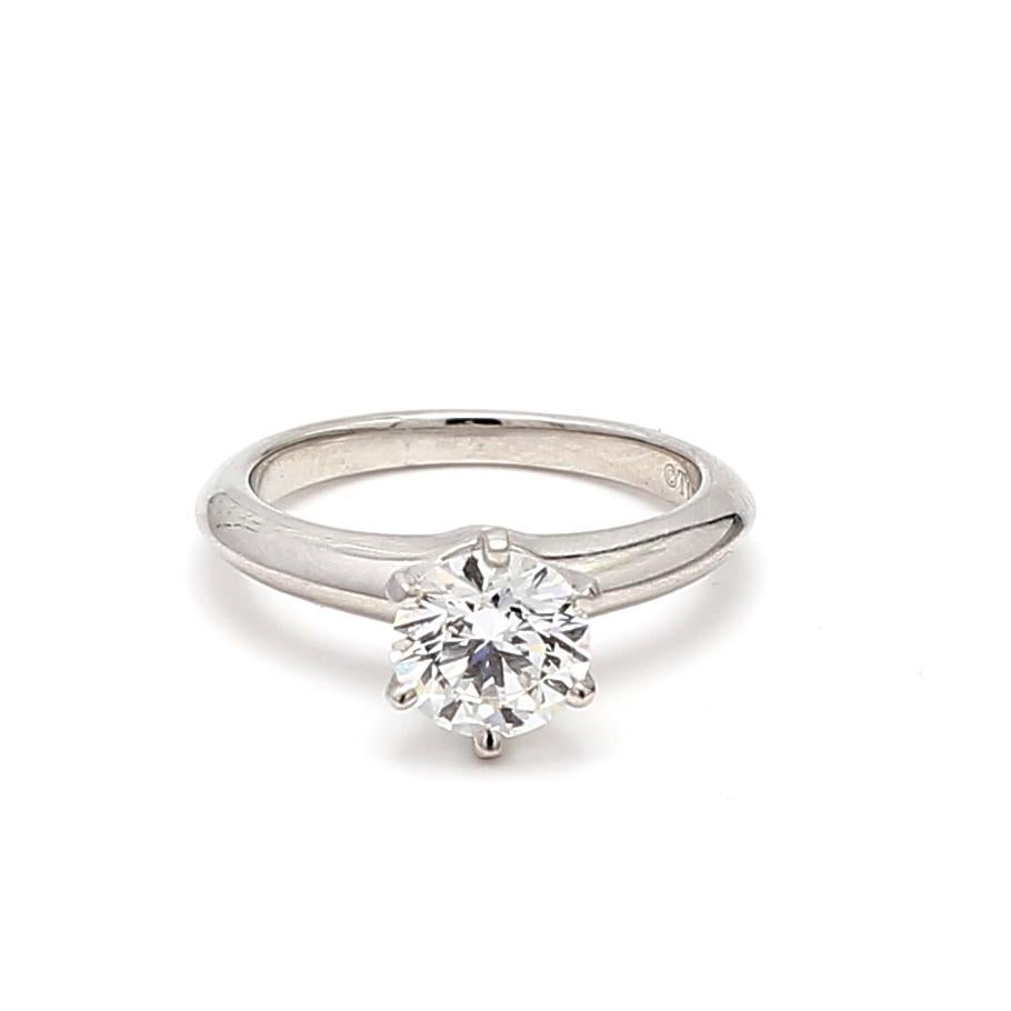 Tiffany and Co, bague de fiançailles en platine avec diamant E-VS1 de 1,04 carat en vente 5