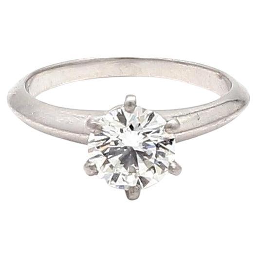 Tiffany and Co 1.04 Carat E-VS1 Diamond Platinum Engagement Ring