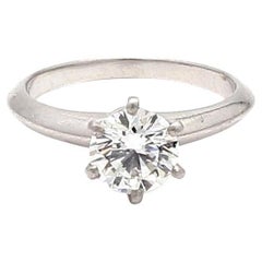 Tiffany and Co 1.04 Carat E-VS1 Diamond Platinum Engagement Ring