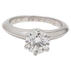 Tiffany and Co 1.04 Carat Round Brilliant Diamond Platinum Engagement Ring