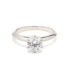 Tiffany and Co 1.10 Carat Round Brilliant Diamond Platinum Engagement Ring