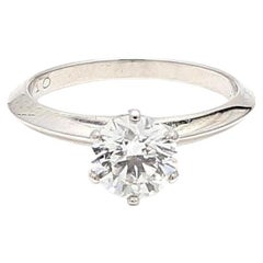 Tiffany and Co 1.10 Carat Round Brilliant Diamond Platinum Engagement Ring