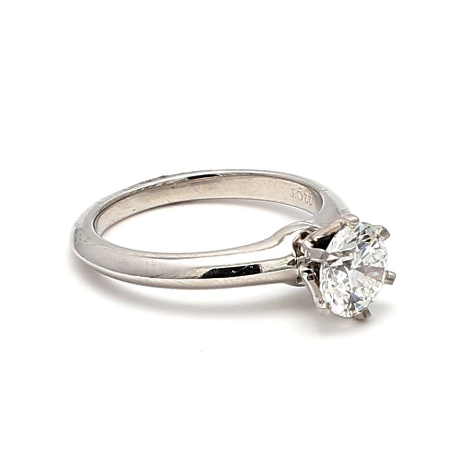 Tiffany & Co Verlobungsring aus Platin mit 1,22 Karat rundem Brillanten F-VVS Diamant (Brillantschliff) im Angebot