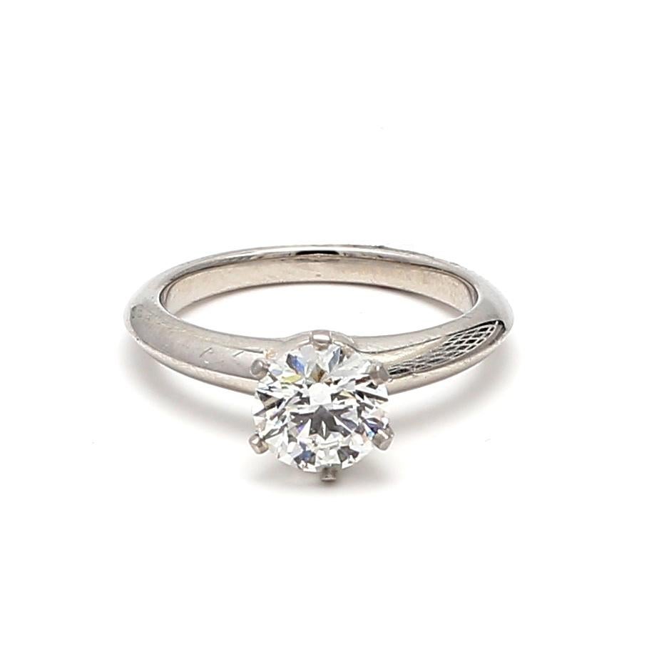 Tiffany & Co Verlobungsring aus Platin mit 1,22 Karat rundem Brillanten F-VVS Diamant im Angebot 3