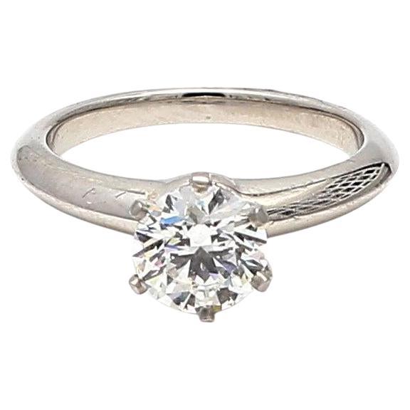 Tiffany & Co Verlobungsring aus Platin mit 1,22 Karat rundem Brillanten F-VVS Diamant im Angebot