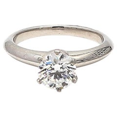 Tiffany and Co 1.22 Carat Round Brilliant F-VVS Diamond Platinum Engagement Ring