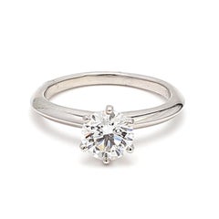 Tiffany & Co 1.25 Carat Round Brilliant Diamond Platinum Engagement Ring (bague de fiançailles en platine)