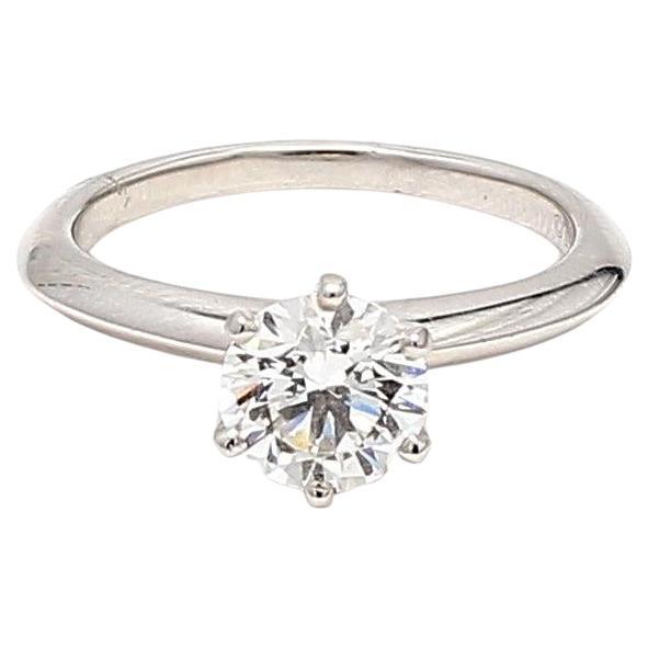Verlobungsring aus Platin mit 1.25 Karat rundem Brillanten von Tiffany und Co