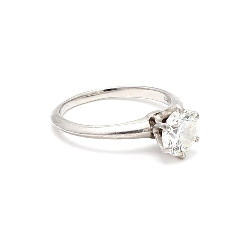 Brilliant Cut Tiffany and Co 1.25 Carat Round Brilliant H-VS1 Platinum Engagement Ring For Sale