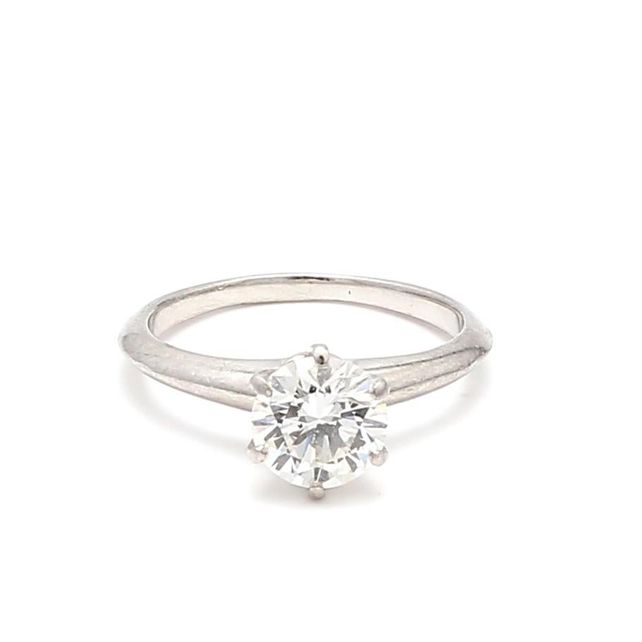 Tiffany and Co 1.25 Carat Round Brilliant H-VS1 Platinum Engagement Ring For Sale 4