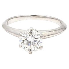 Tiffany and Co 1.25 Carat Round Brilliant H-VS1 Platinum Engagement Ring