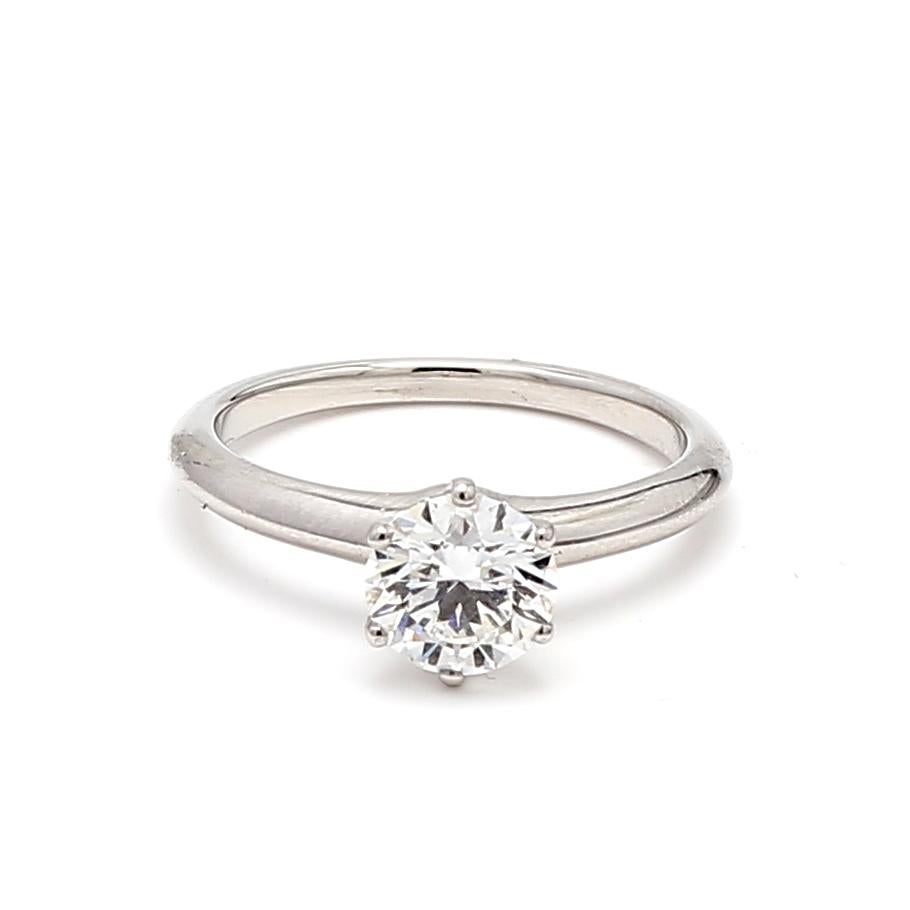 Tiffany and Co 1.26 Carat Round Brilliant Diamond Platinum Engagement Ring For Sale 5