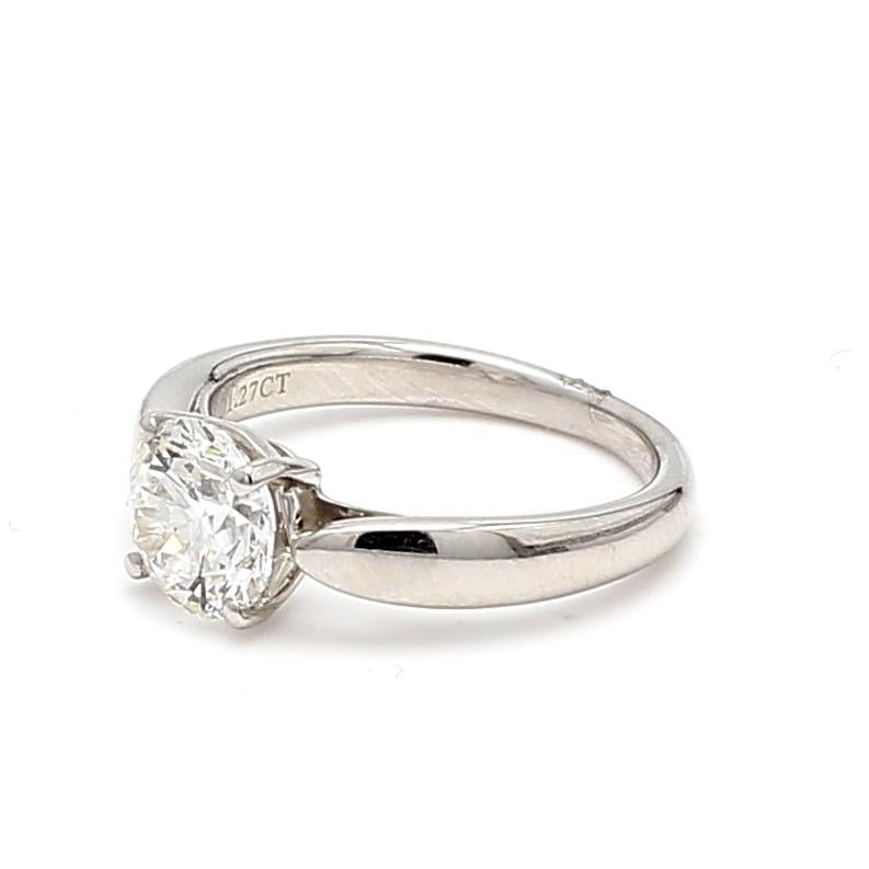 Tiffany and Co 1.27 Carat Round Brilliant Diamond Platinum Engagement Ring For Sale 4