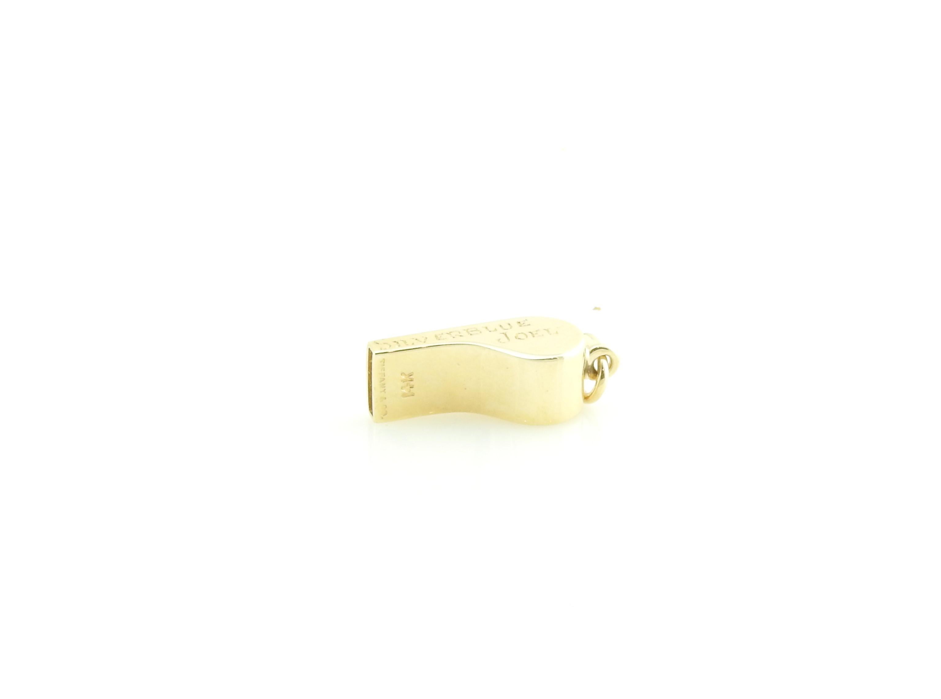 Tiffany & Co. 14 Karat Yellow Gold Whistle Charm In Good Condition In Washington Depot, CT