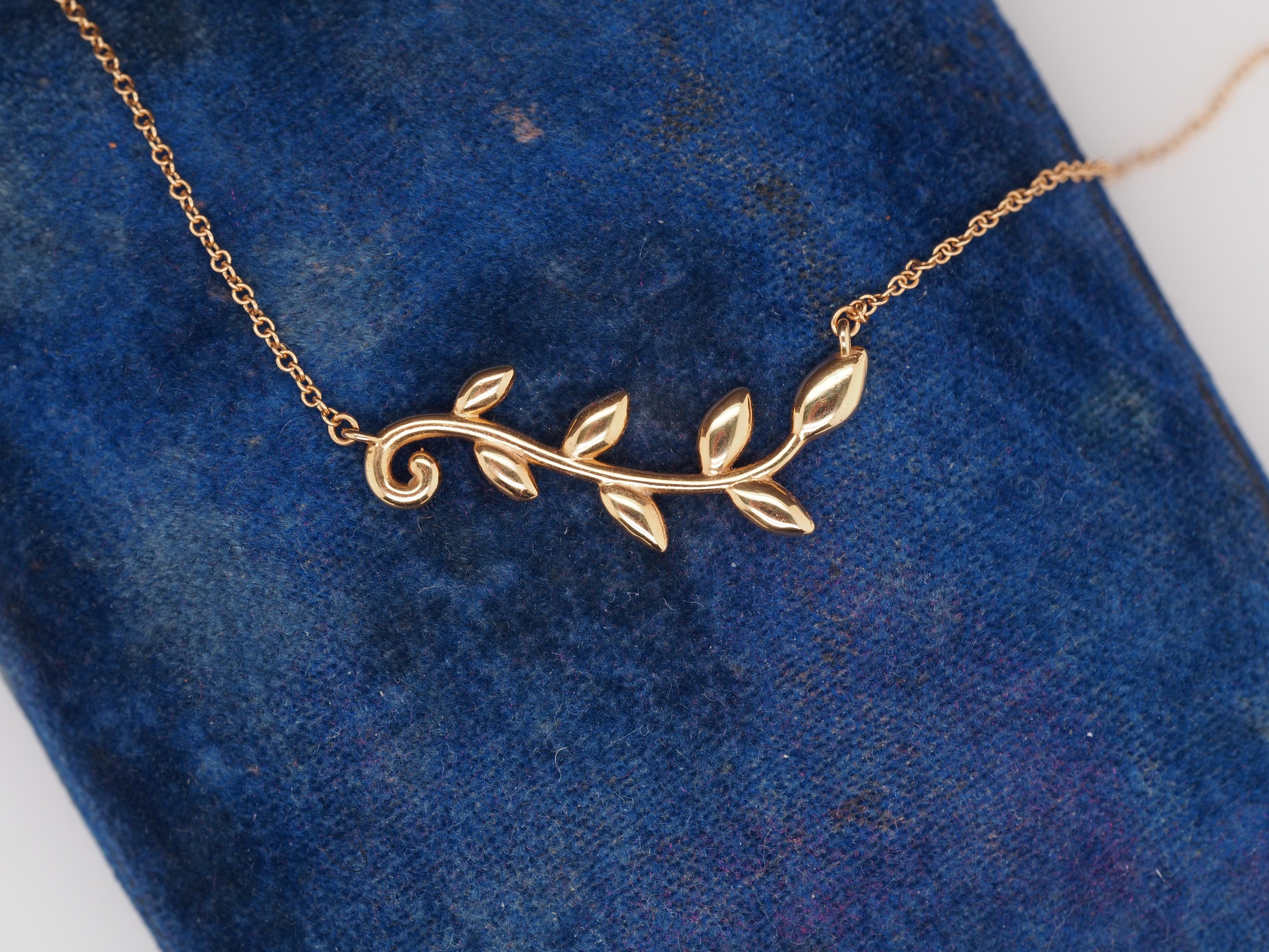 tiffany olive leaf necklace