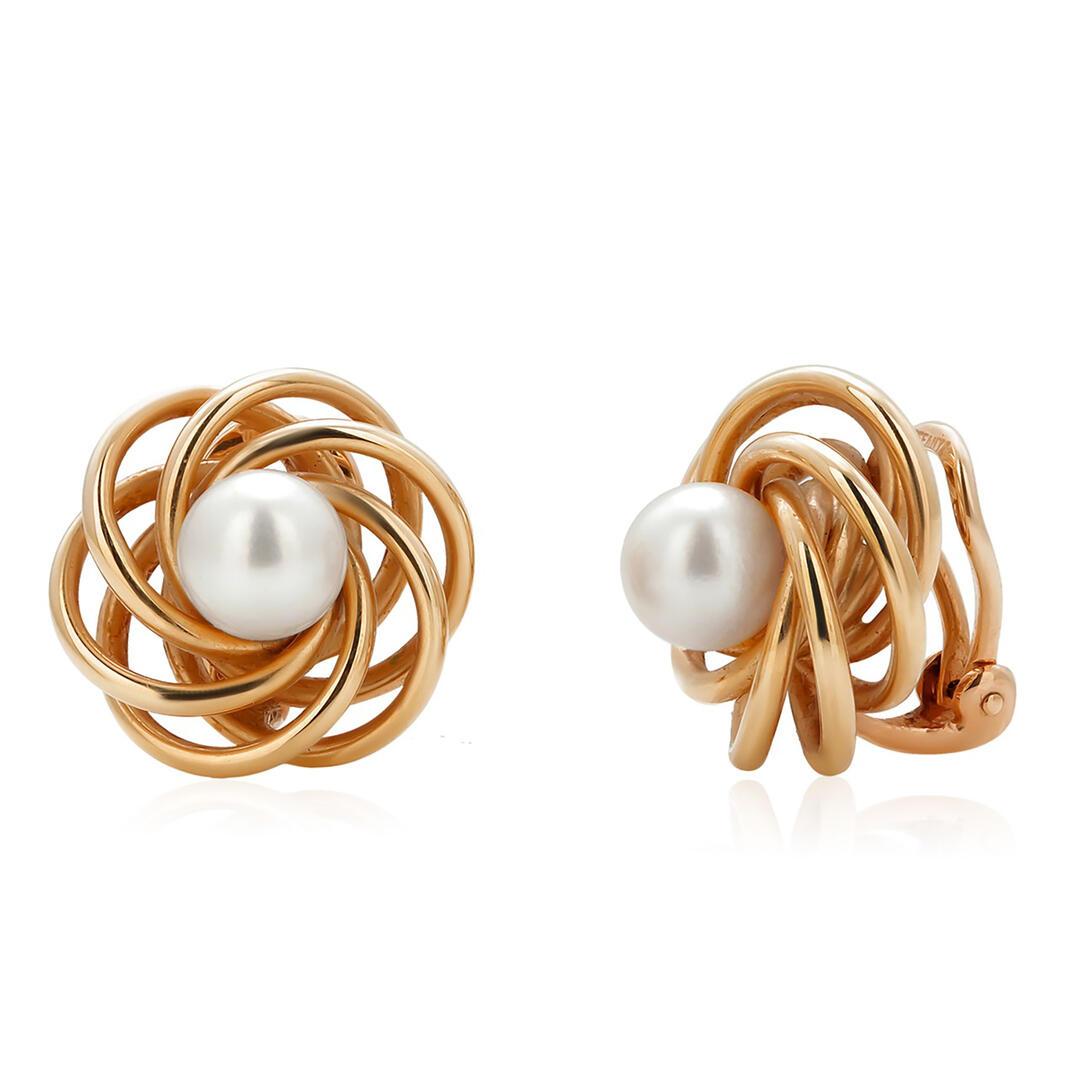 Tiffany and Co. 14K Yellow Gold Pearl Lever-Back Vintage Earrings For Sale 6