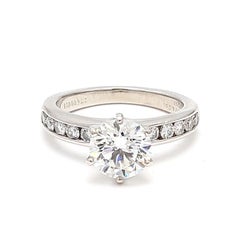 Tiffany and Co 1.57 Carat Round Brilliant Diamond Platinum Engagement Ring