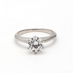 Tiffany and Co 1.58 Carat Round Brilliant Diamond Platinum Engagement Ring
