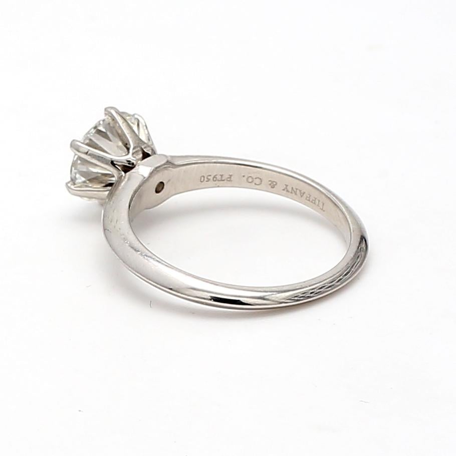 Tiffany and Co 1.58 Carat Round Brilliant Diamond Platinum Engagement Ring For Sale 2