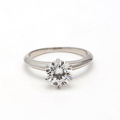Tiffany and Co 1.58 Carat Round Brilliant Diamond Platinum Engagement Ring