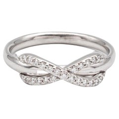 Tiffany and Co. 18 Karat White Gold .13 ct Diamond Infinity Ring