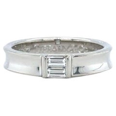 Tiffany and Co. 18 Karat White Gold Baguette Diamond Wedding Band