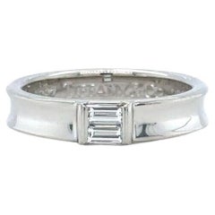 Tiffany and Co. 18 Karat White Gold Baguette Diamond Wedding Band 