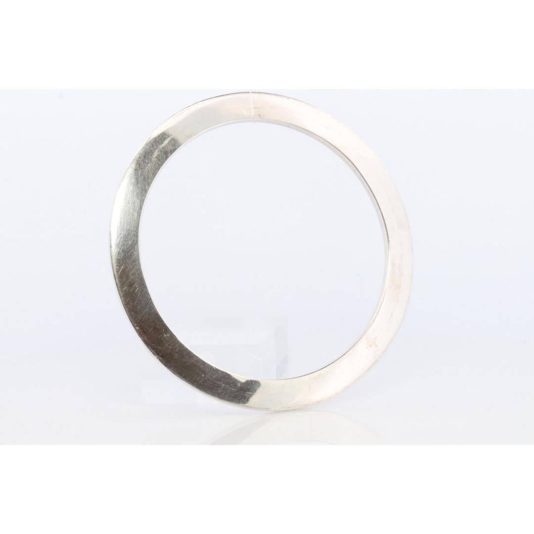 Tiffany & Co. 1837 Sterlingsilber-Armband. RARE flache Scheibe Kreis Armreif im Zustand „Gut“ in Port Charlotte, FL