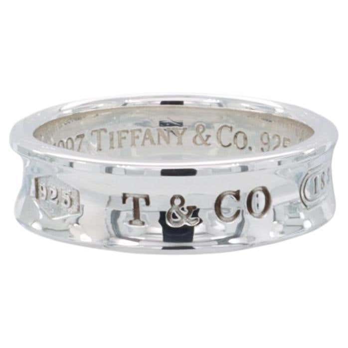 Tiffany and Co. 1837 Sterling Silver Contoured Band Ring, Medium at 1stDibs
