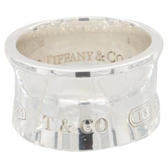 Tiffany & Co. 1837 Sterling Silver Contoured Wide Band Ring Size 6