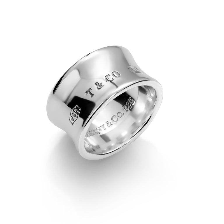 Tiffany and Co. 1837 Wide Sterling Silver Band Ring For Sale at 1stDibs