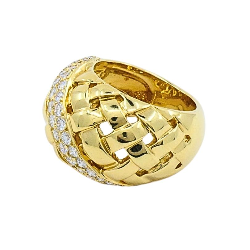 Donna Tiffany & Co. oro 18K  Anello con diamante a cupola Vannerie in vendita