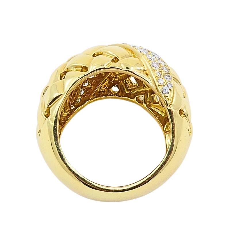 Tiffany & Co. oro 18K  Anello con diamante a cupola Vannerie in vendita 1