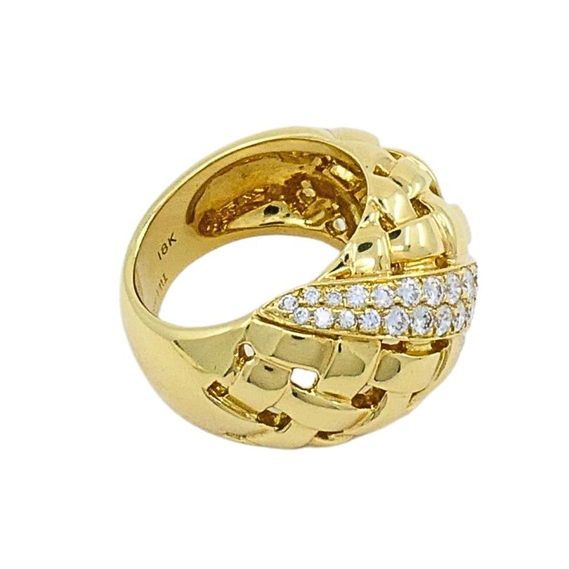 Tiffany & Co. oro 18K  Anello con diamante a cupola Vannerie in vendita 3
