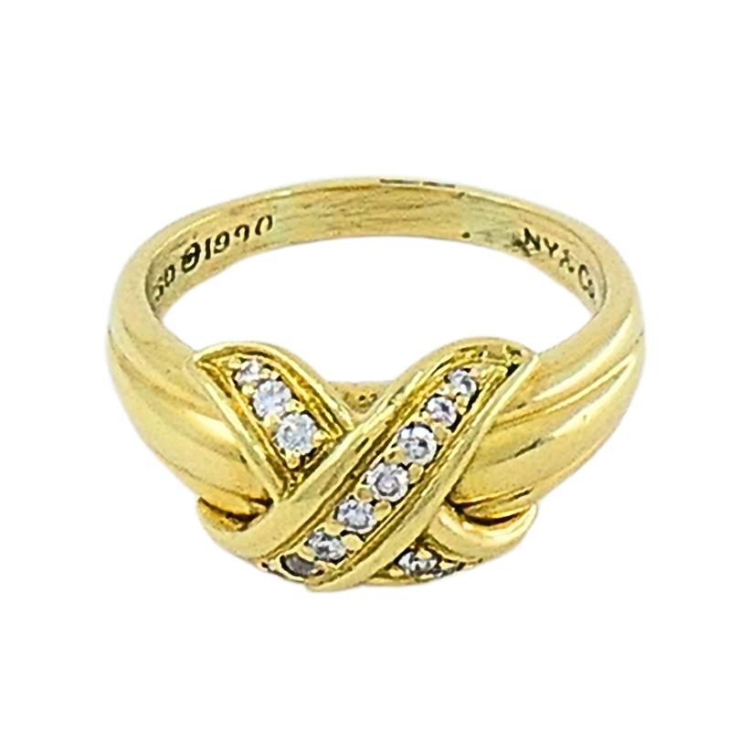 Round Cut Tiffany and Co. 18K Gold  Diamond  