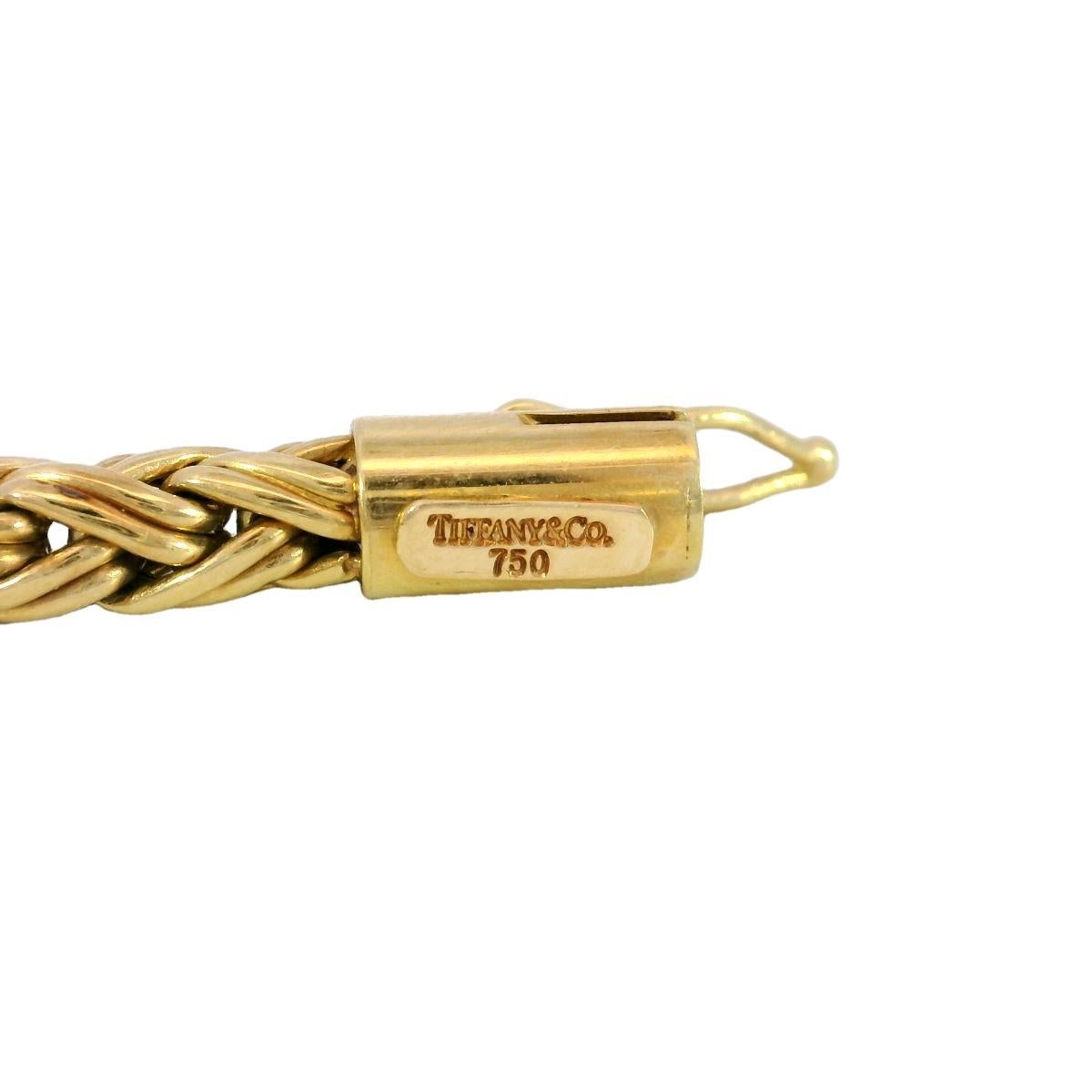 Tiffany and Co. 18K Wheat Chain Braided Bracelet 12.5 Grams 5