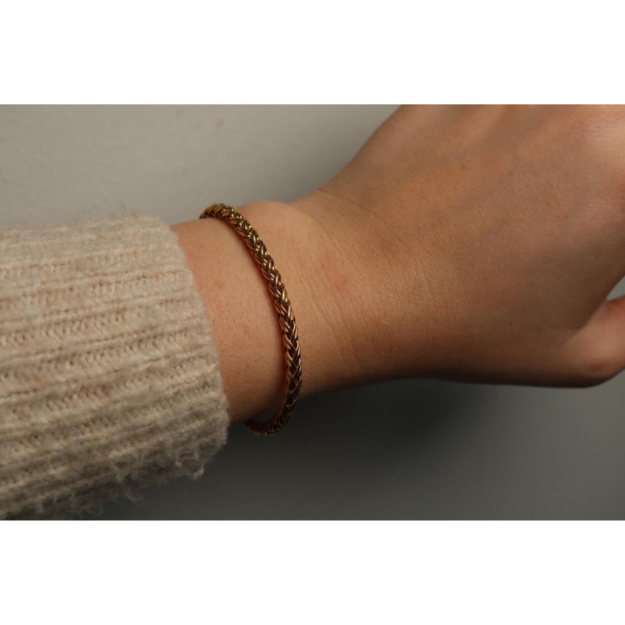 Tiffany and Co. 18K Wheat Chain Braided Bracelet 12.5 Grams 9