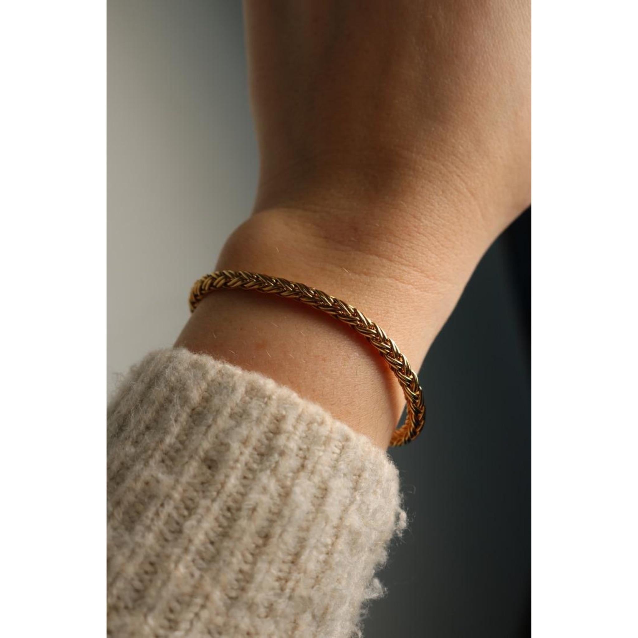 Tiffany and Co. 18K Wheat Chain Braided Bracelet 12.5 Grams 12