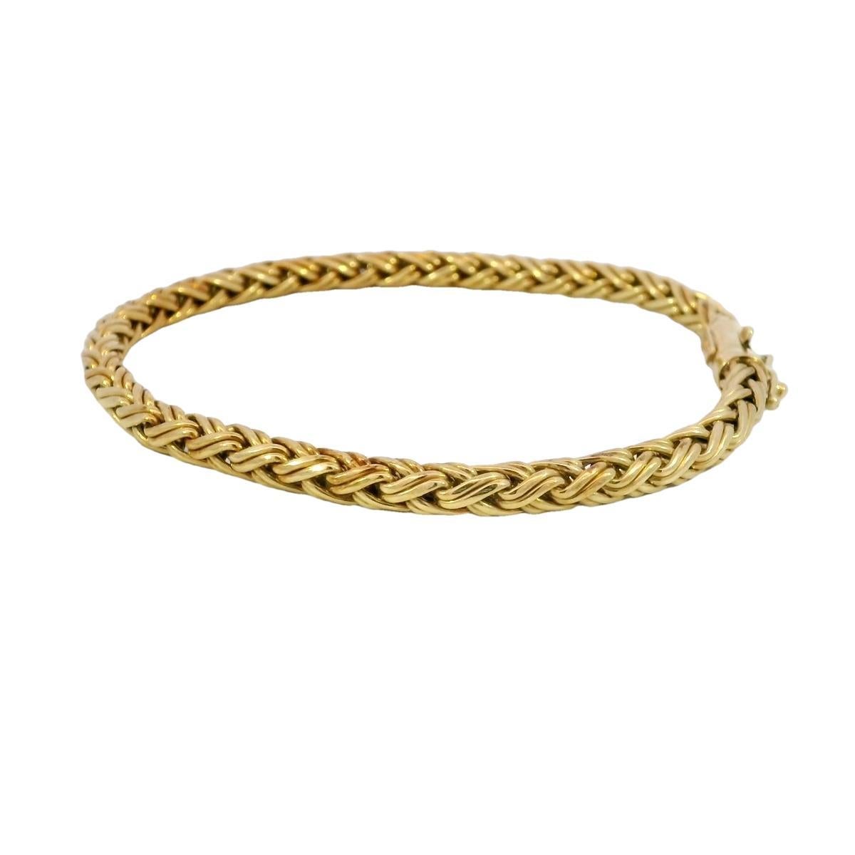 Tiffany and Co. 18K Wheat Chain Braided Bracelet 12.5 Grams 2