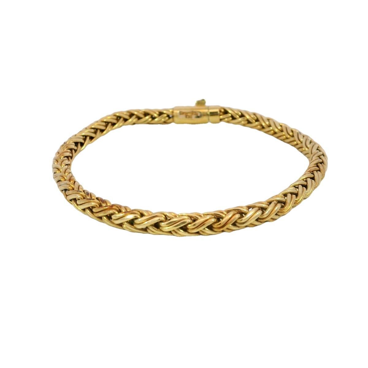 Tiffany and Co. 18K Wheat Chain Braided Bracelet 12.5 Grams 4