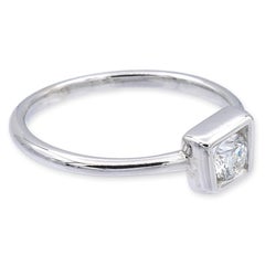 Tiffany and Co. 18K White Gold Frank Gehry 0.20 ct. Torque Square Diamond Ring