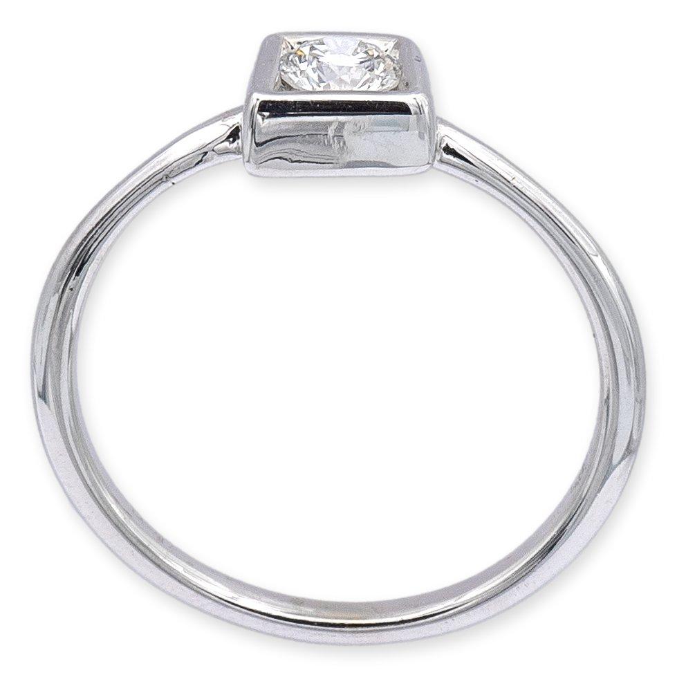 Tiffany und Co. 18K Weißgold Frank Gehry 0,20 kt. Quadratischer Torque-Diamantring Damen