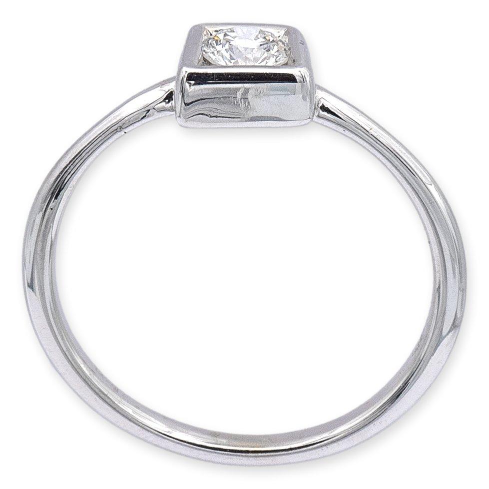 Tiffany and Co. 18K White Gold Frank Gehry 0.20 ct. Torque Square Diamond Ring In Excellent Condition In New York, NY