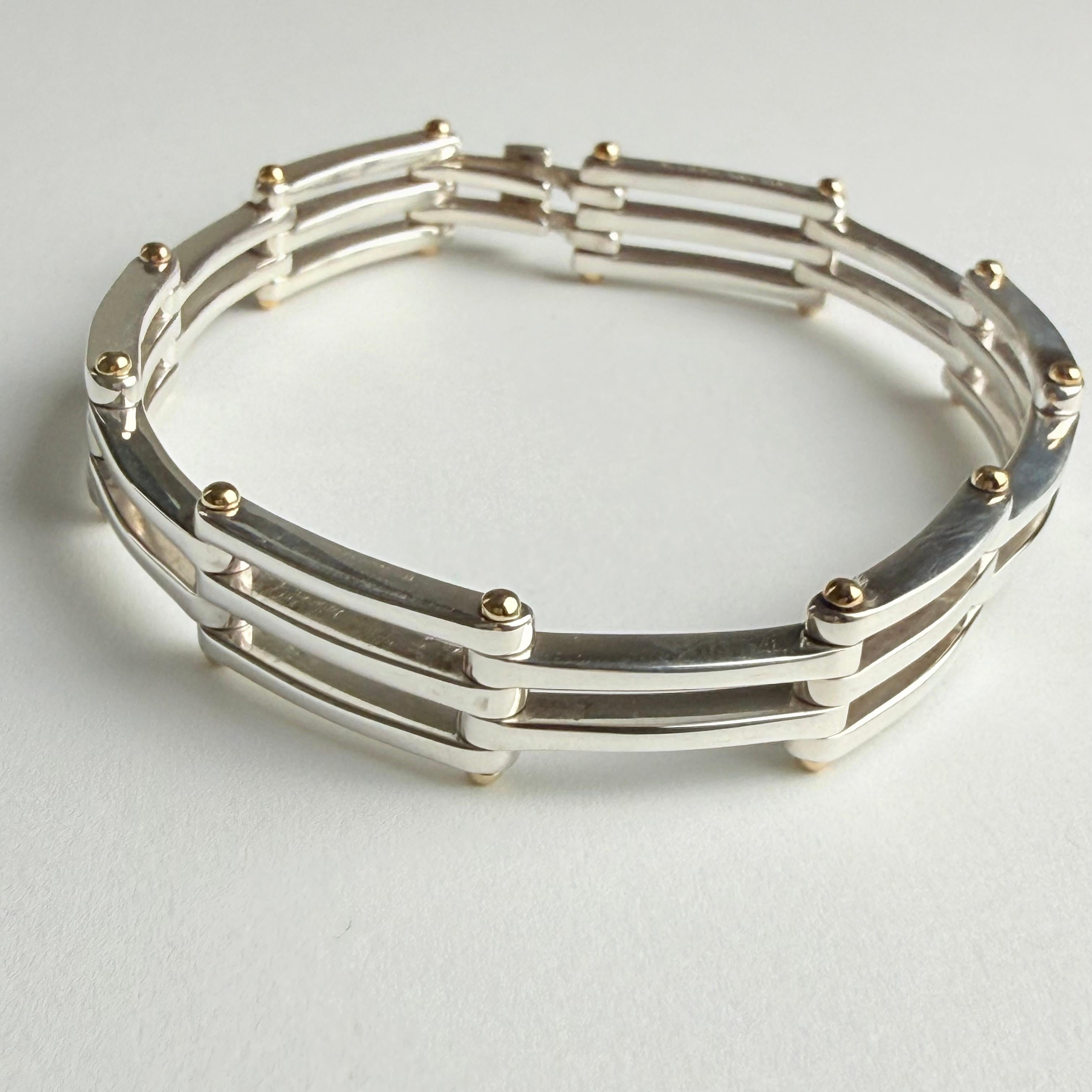 Bracciale A. Link & Co. in oro giallo 18 carati e argento sterling, lunghezza 8