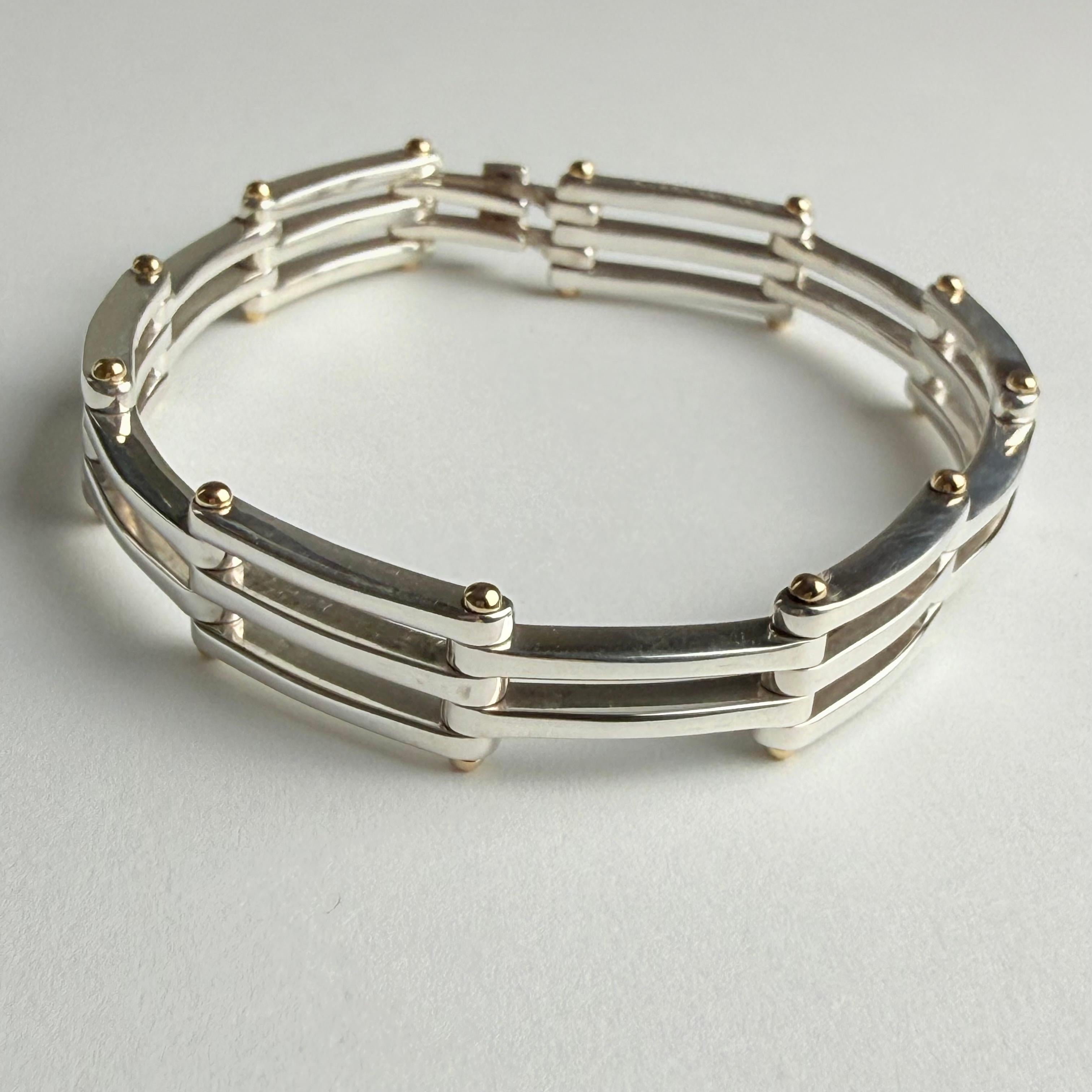 Bracciale A. Link & Co. in oro giallo 18 carati e argento sterling, lunghezza 8