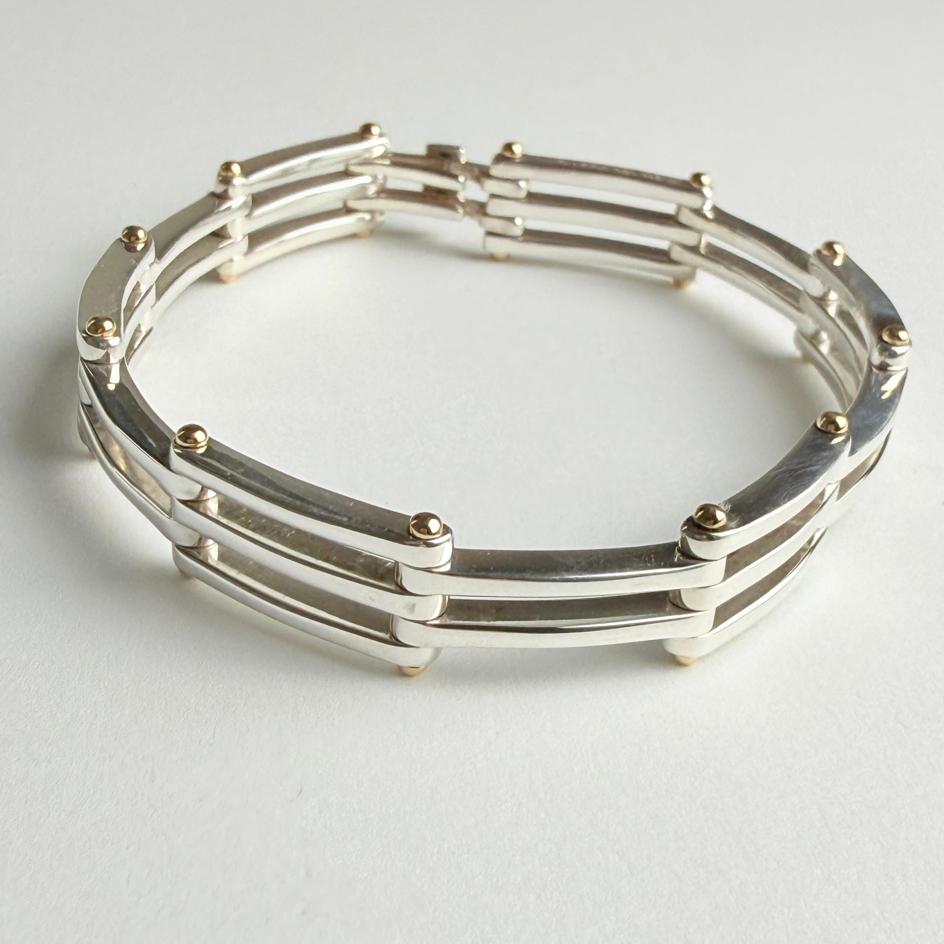 Bracciale A. Link & Co. in oro giallo 18 carati e argento sterling, lunghezza 8