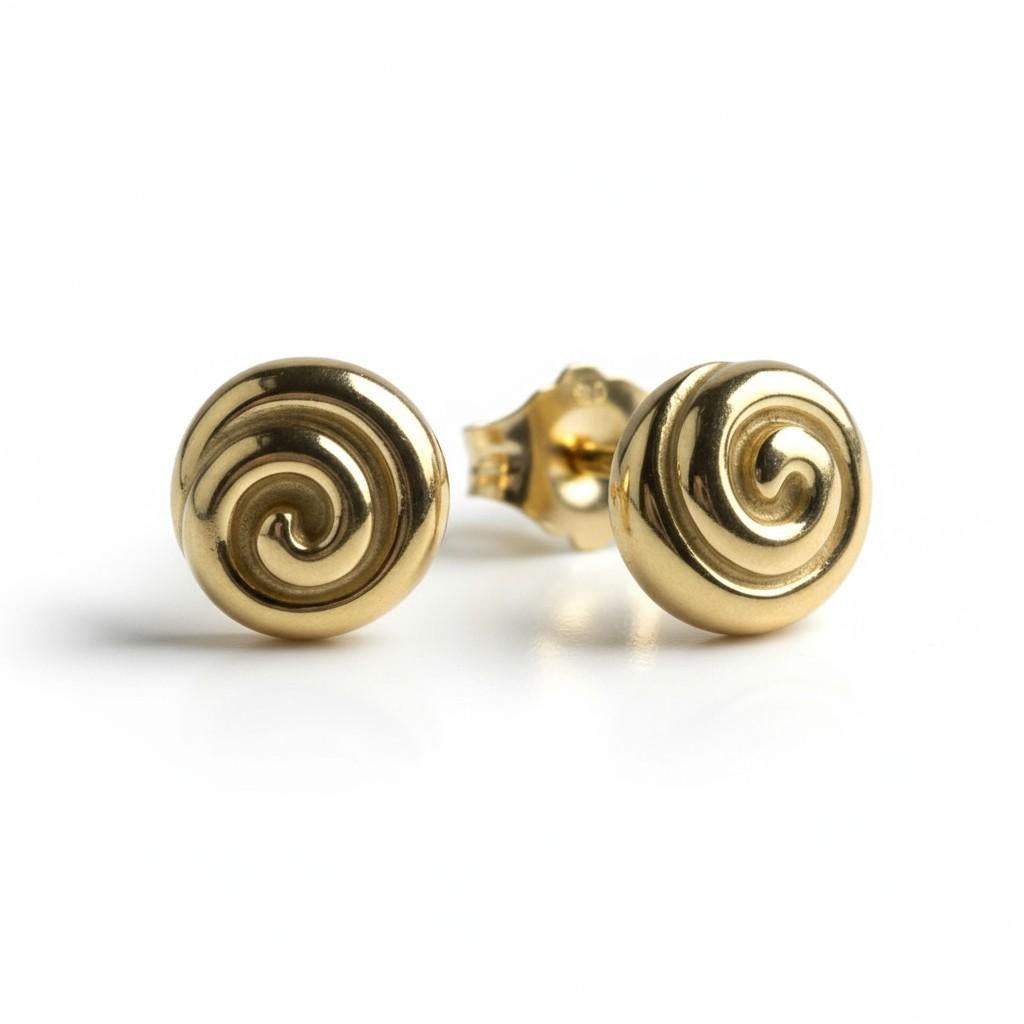 Tiffany & Co. Orecchini a perno a spirale in oro giallo 18k larghi 0,30 pollici in vendita 1