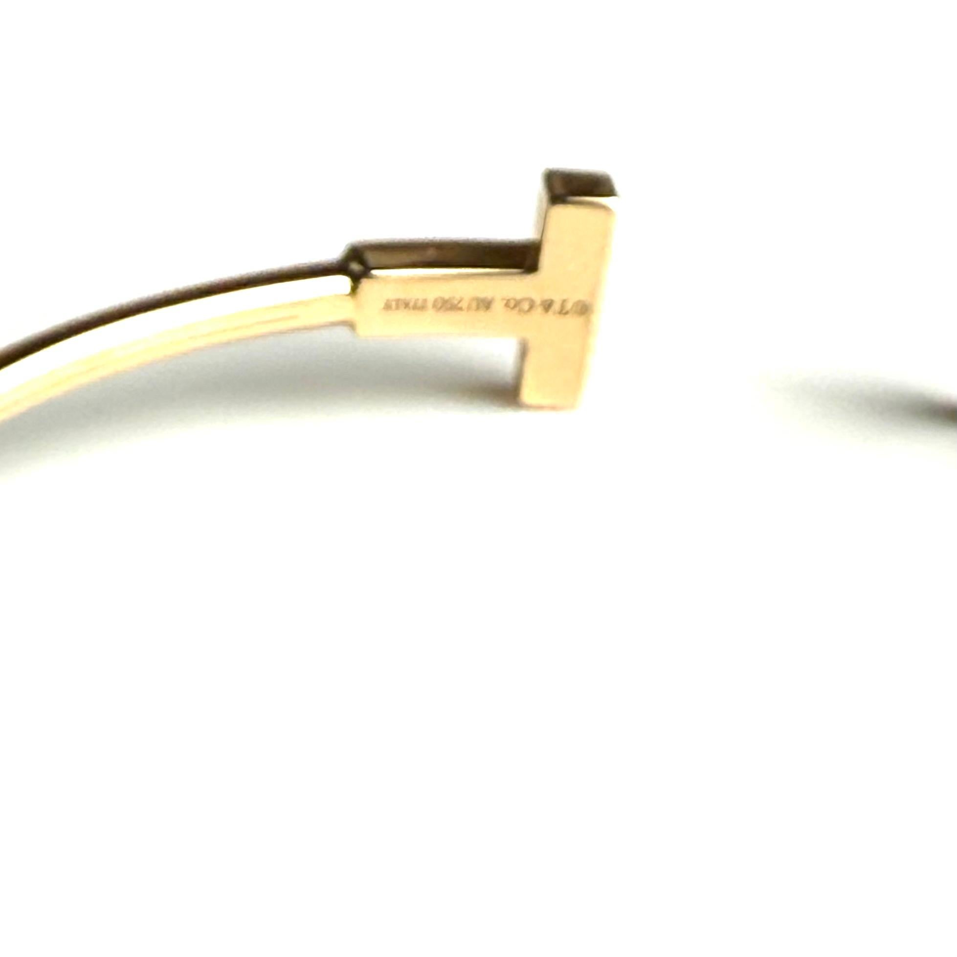 Tiffany and Co 18K Yellow Gold T Wire Bracelet For Sale 5