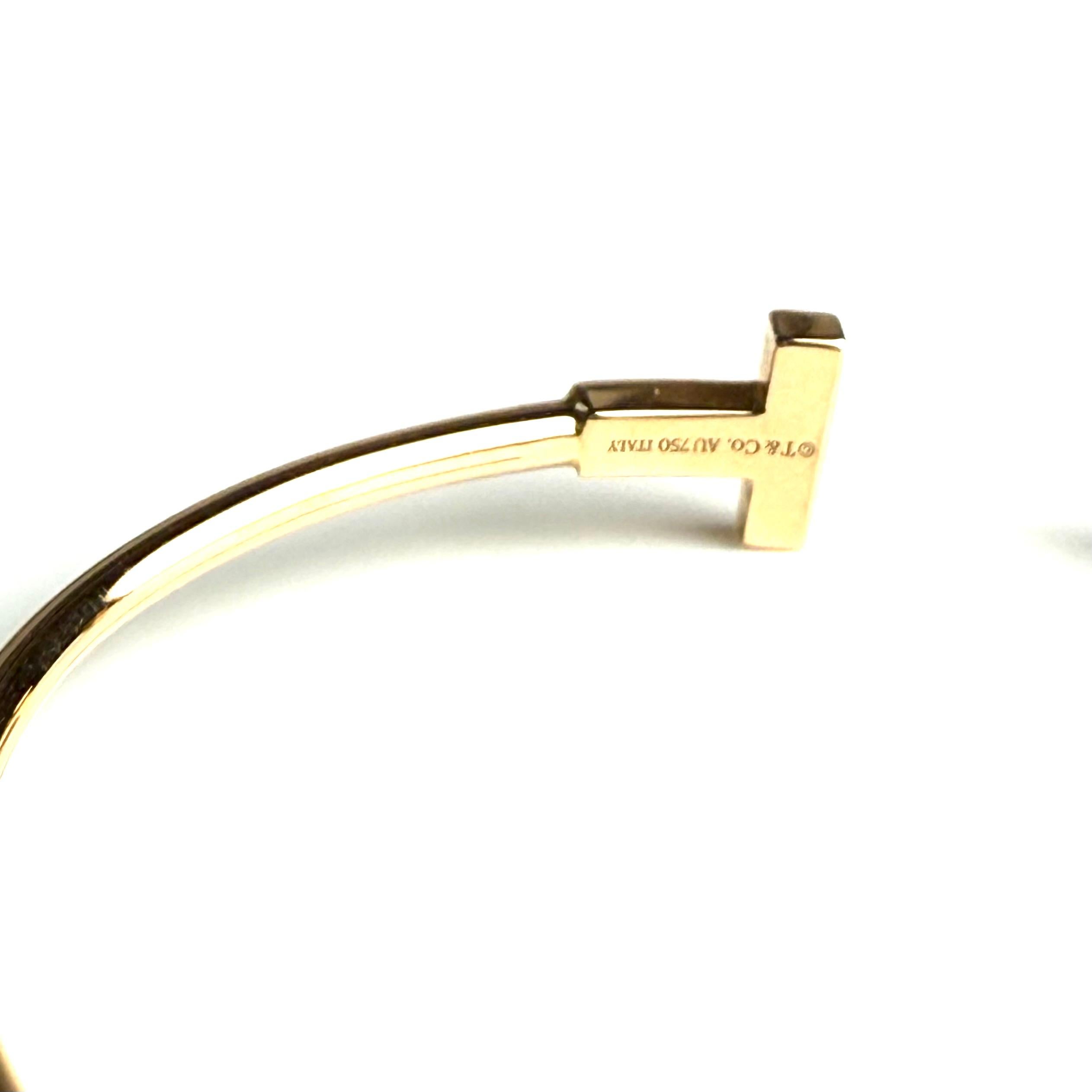 Tiffany and Co 18K Yellow Gold T Wire Bracelet For Sale 1