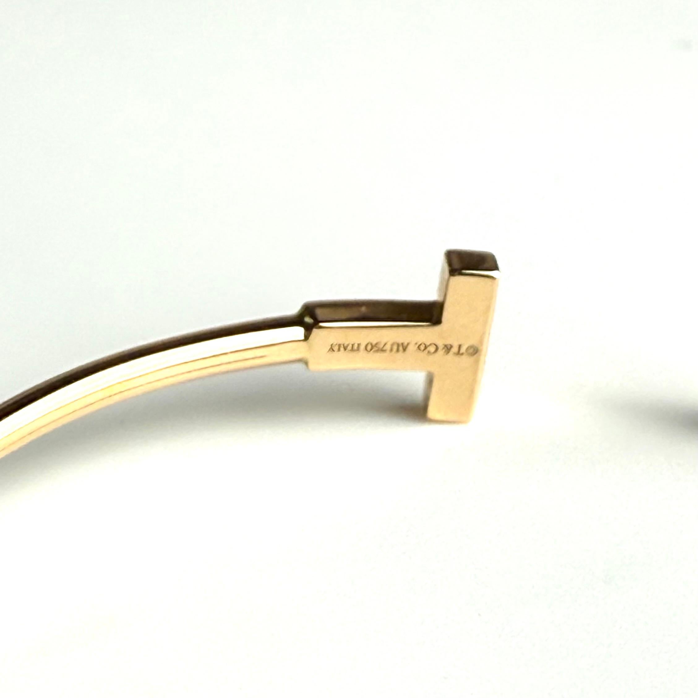 Tiffany and Co 18K Yellow Gold T Wire Bracelet For Sale 3